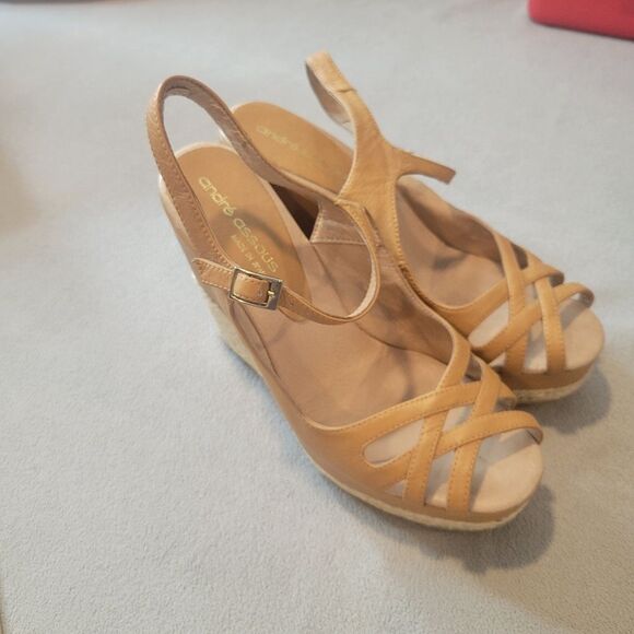 Andre Assous Espadrille Wedge Sandals Shoes Size 8.5 - Picture 1 of 6